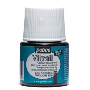 Farba witrażowa do szkła Pebeo Vitrail 45ml, Turkusowa/17 Turquoise transparentna